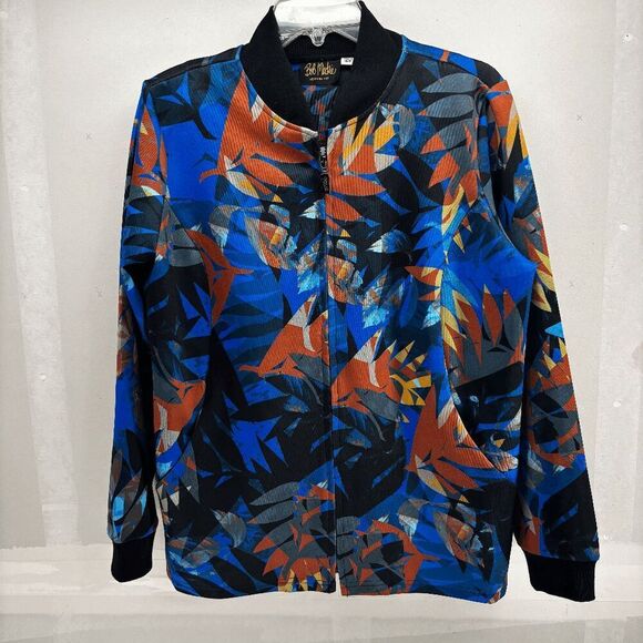 Bob Mackie Wearable Art Fall Leaves Windbreaker Jacket Mens Size Medium EUC - Picture 1 of 6